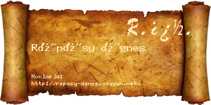 Répásy Ágnes névjegykártya